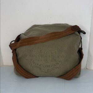 Levi’s Olive Green Canvas Bag with Brown Strap